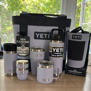 YETI Drinkware in Cosmic Lilac. Tote bag is not  included.